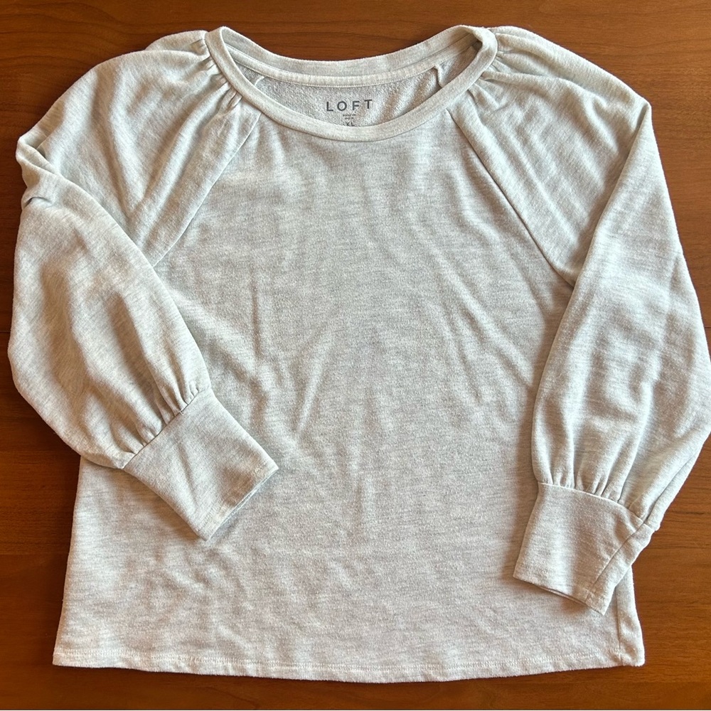 LOFT Size XL Crew Gray Neck Sweatshirt